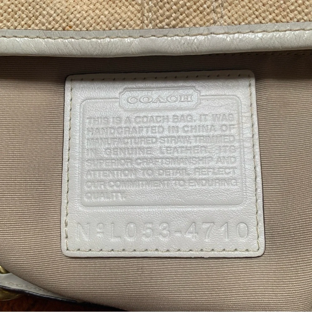 Vintage Coach Angora Raffia Leather Shoulder Bag - 2005 - Picture 9 of 11